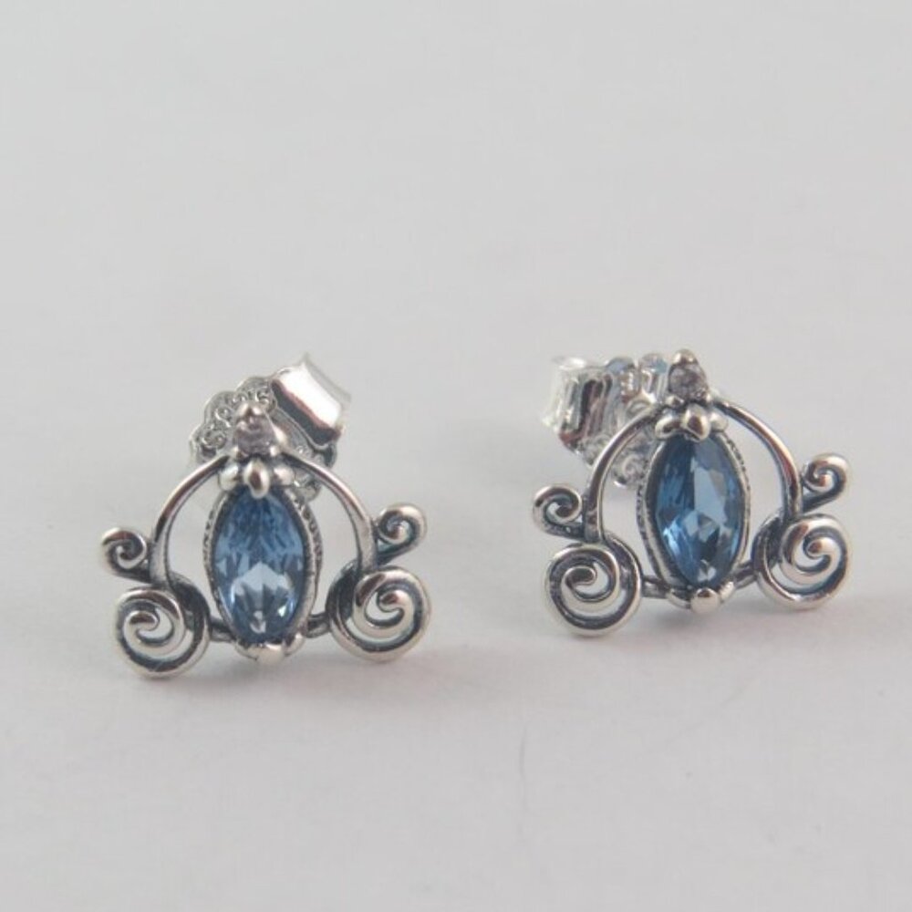 Pandora Pumpkin Stud Earrings – Sterling Silver (A24)